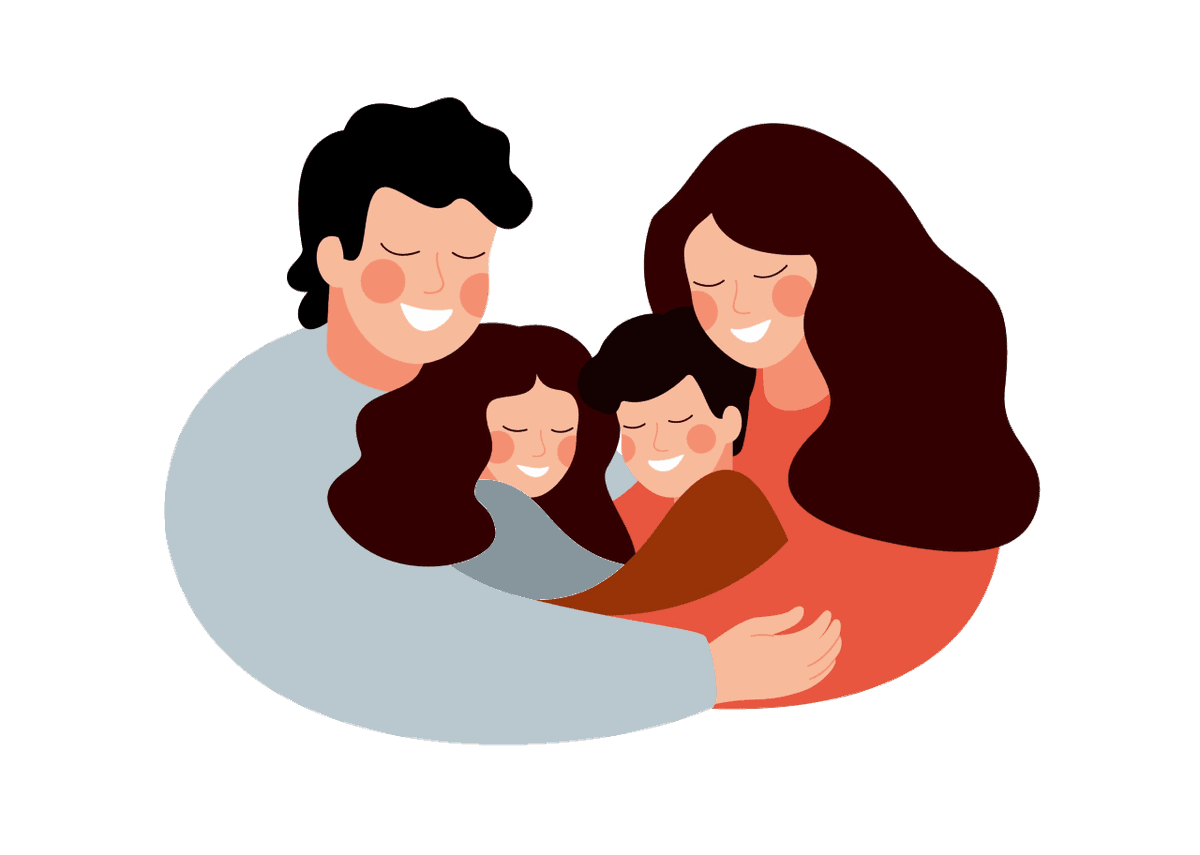 Ilustración de una familia feliz